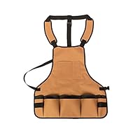 OCSOSO Heavy Duty Canvas Tool Apron w/ 16 Pockets (Coffee)