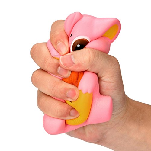Morecome 10CM Cute Cat Cream Scented Squishy Slow Rising Squeeze Strap Kids Toys Gifts (B)