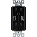 TOPGREENER 2.1A USB Wall Outlet Charger, 15A Tamper-Resistant Receptacles, Compatible with Smart Watches, Digital Cameras, GPS, MP3 Players & Small Devices, UL Listed, TU2152A-BK, Black