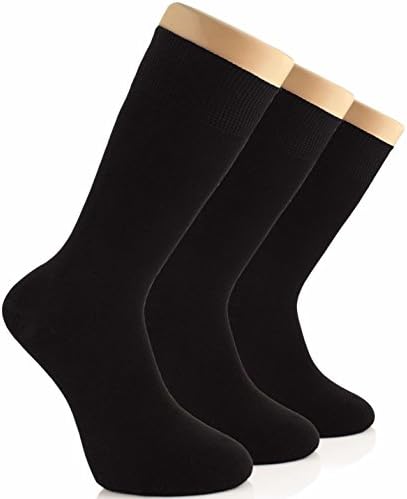 Mens 4 Pk Colorful Patterned Luxury Dress Socks, European Made (Black)