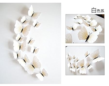 yusri Pegatinas de Pared Pvc12 Bloque 3D Vision Mariposas ...