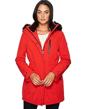 Womens Softshell with Sherpa Lining and Detachable Fur Trimmed Hood