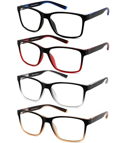 Readersoul Lesebrille für Herren, elegant, leicht, zweifarbig, 4 Stück, Packung mit 4 verschiedenen Farben., 1.25x