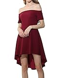 Farktop Women's Large Swallowtail Dress of Maxi Off Shoulder Short Skirt