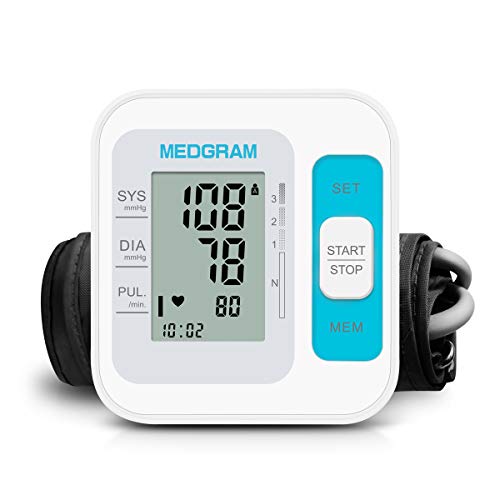 Blood Pressure Monitor, MEDGRAM Accurate Upper Arm BP Machine & Heart Rate Monitor with Cuff 22-40 cm, Automatic & Digital Meter Kit, 2 x 120 Sets Memory, FDA Approved
