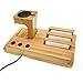 YOOSIDE for Garmin Fenix 6/Fenix 5/Fenix 5X/5S Charger Charging Dock Stand,Bamboo Wooden Desk Charger Station Organizer for Garmin Fenix Samrtwatch,Pixel,Tablet(Include Charging USB Cable)(Wood)