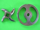 LEM Hobart Sausage Stuffer Meat Grinder Grinding Plate and Knife SET Size 12
