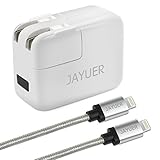 Jayuer USB Wall Charger Home Travel Dual Port Power Adapter for IPhone with 6ft 8inche Lightning Cables