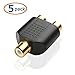 Cable Matters 5-Pack Gold Plated RCA Split Adapter