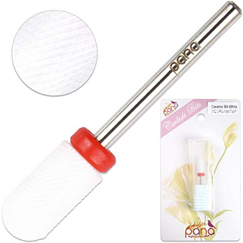 Beauticom Professional High USA Quality Ceramic WhiteROUND Top Large Dome Top Barrel Nail File Drill Bit (Fine) 3/32