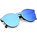 zeroUV - One Piece PC Lens Rimless Ultra-Bold Colored Mirror Mono Block Sunglasses 60mm (Light Blue Mirror)