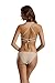 zeraca Women's Strappy Cross Criss Triangle Bikini Bathing Suits (L14, Dawn)