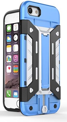 BearDaDa iPhone 7 Wallet Case, iPhone 8 Card Slot Case, Kickstand Heavy Duty TPU&amp;PC Mufti-layer Impact Resistant Protective Cover for iPhone 7/ iPhone 8 - Blue/Silver