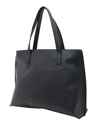 Mru (Mr. Yuu) Tote Bag Business PU Leather Tote (Black)