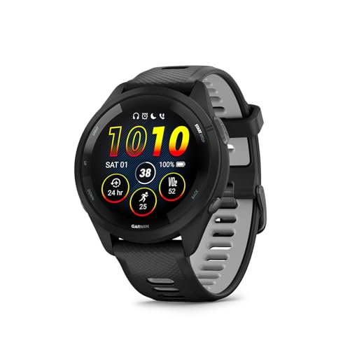 Garmin Forerunner 265 46mm - Laufuhr, 1,3" AMOLED-Display, 13 Tage Akkulaufzeit, 30+ Sport-Apps, Trainingsanalyse, spezielle Lauffunktionen, Trainingsbereitschaft, erweiterte Schlaffunktionen, Musik