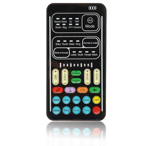 Mini Voice Changer Sound Card for Computers, Sound Converter with 8 Kinds of Sound Changes Suitable for Computers, Phones, Tablets and Gaming Device(I9 English Edition)