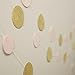 Ginger Ray, Mixed Gold Sparkle and Pastel Pink Wedding/Party Circle Garland Bunting