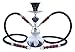 NeverXhale Pumpkin Series: 10" 2 Hose Hookah - Pumpkin Glass Vase - Pick Your Color/Design (Black Flame)