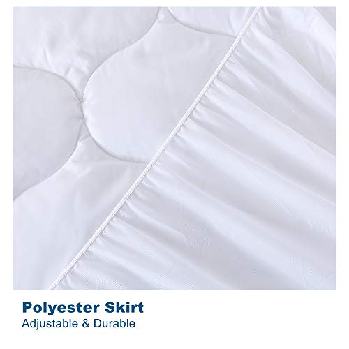 DOWNCOOL Waterproof Mattress Pad Cover - Hypoallergenic Breathable Soft Top Down Alternative Filling Quilted Fitted Protector Stretches up s to 8''-21'' Deep Pocket (Queen 60x80 Inch)