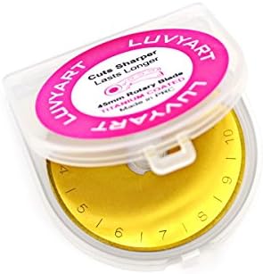 45mm Rotary Cutter Refill Blades, Pack of 2, Fits Fiskars, Olfa,Truecut and Clover,Titanium Coated, Stays Sharp Times Longer Than Other Blades - Great for Sewing, Paper, Vinyl, Patchwork, Quilting.