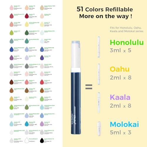 Ohuhu Marcadores de Alcohol Punta Pincel: Set de 48 Colores de Marcadores de Arte de Doble Punta para Artistas, Adultos, Colorear e Ilustraciones -Honolulu -Pincel y Cincel -Recargables, Multicolor