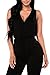 Fixmatti Women Fashion 1pc Low V Sleeveless Pant Set Romper Outfit Black S
