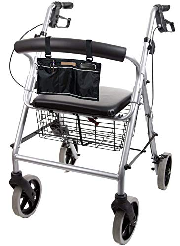 Lightweight Wheelchair and Walker Side Bag - Compact Carry Hands Free Front or Side Pouch for Electric or Manual Scooters, Rollators, and More - Storage Pocket with Attachment Loops