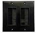 RiteAV - Dual Gang Wall Plate with Brush Bristles - Black [Now Fits Larger Cables]