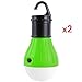 MonstGear 2 Pack Hanging Lantern 3 LED Hook Tent light Bulb for Outdoor Camping Hiking Fishing Portable Battery Powered Emergency Green