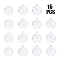 Pomeat Acrylic Hanging Globe, 15 PCS Hanging Candle Holder with 130 Ft Fishing Line, Air Plant Tillandsia Succulent Vase Hanger for Wedding, Indoor Outdoor House Decor, DIY Gifts