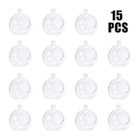 Pomeat Acrylic Hanging Globe, 15 PCS Hanging Candle Holder with 130 Ft Fishing Line, Air Plant Tillandsia Succulent Vase Hanger for Wedding, Indoor Outdoor House Decor, DIY Gifts