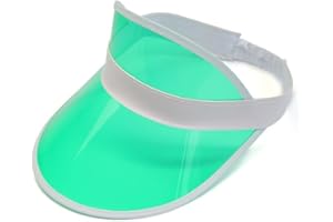 Unisex Kids Sun Visors Plastic Clear Cap Candy Color Transparent Elastic Visor Cap Colorful Sun Hat Empty Top Hat, Green, One
