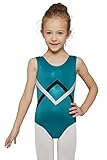 Mdnmd Girls' Gymnastics Tank Leotard with Cross-Strap Pattern