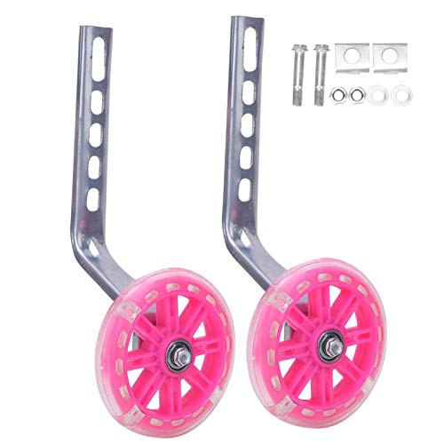 RiToEasysports Child Stabilisers, 2Pcs Child Bike Training Wheels Universal Kids' Bicycle Training Wheels Children's Bicycle Stabiliser for 12‑20 Inch Bicycle(Pink)