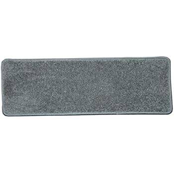 Dean Carpet Stair Treads 27" x 9" Gray Plush (Set of 13 ...