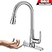 Motion Sensor Kitchen Faucet with Sprayer - Brushed Nickel No Touch Touchless Faucets Stainless Steel Single Handle Spot Resist by BOHARERS