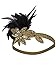 Vijiv Gold Black 20s Headpiece Inspired Leaf 1920s Flapper Headband Great Gatsby
