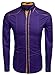 Coofandy Men's Button Down Dress Shirts Casual Slim Fit Shirts(Purple,M)