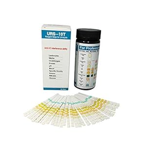 URS-10T Urinalysis Test Strips, 10 Urine Ketone Test Kit for Ketosis PH Acid Alkali Test Paper Best Metabolism Coach to Measure and Monitor Ketones Level