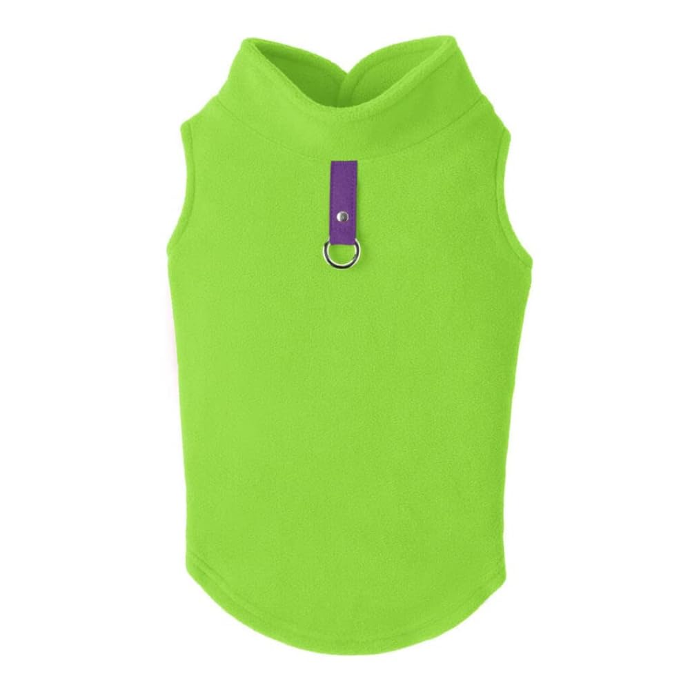 Gooby Every Day Fleece Cold Weather Vest for Small Dogs, X-Small, Lime — image 1