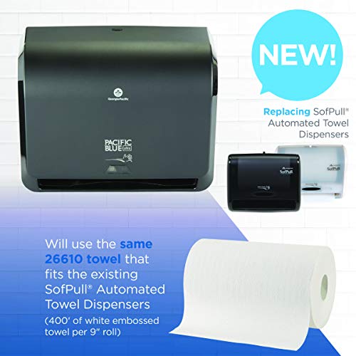 SofPull 9" Automated Touchless Paper Towel Dispenser by GP PRO (Georgia-Pacific), White, 58487, 12.800" W x 6.500" D x 10.500" H