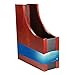 Rolodex Wood and Faux Leather Magazine File, Mahogany and Black (81768)