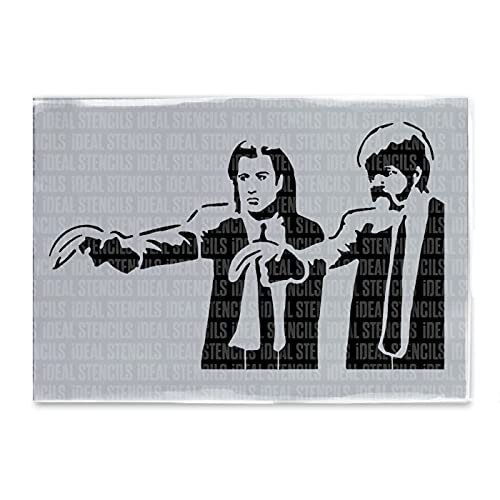 Banksy Pulp Fiction Stencil | Home Decor Art Painting Stencil | Reusable (A2 Large Size)