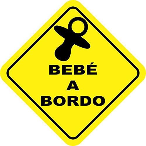 Amazon Com Stickertalk Spanish Bebe A Bordo Vinyl Sticker 5 Inches By 5 Inches Office Products