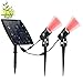 DINGLILIGHTING Solar Spot Light Outdoor, Red Led Solar Powered Spotlight, Waterproof Landscape Wall Tree Lighting Security Lamps for Outside Garden, Backyard, Lawn, Pathway, Driveway Decoration