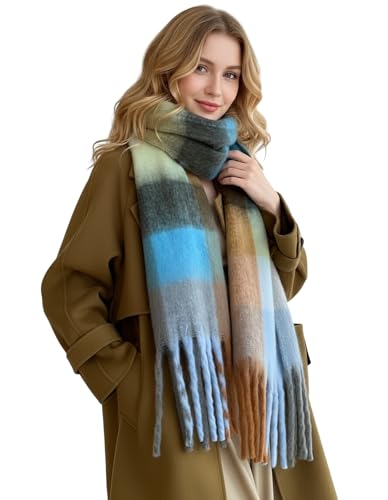 Winter Scarf for Women Long Plaid Scarves Blanket Shawl Wrap Ladies Gifts at Amazon