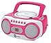 HDi Audio CD Boombox CD-518 Pink Sport Stereo Portable CD Player with AM/FM Radio and Aux Line-in Boombox White/Pinkthumb 3