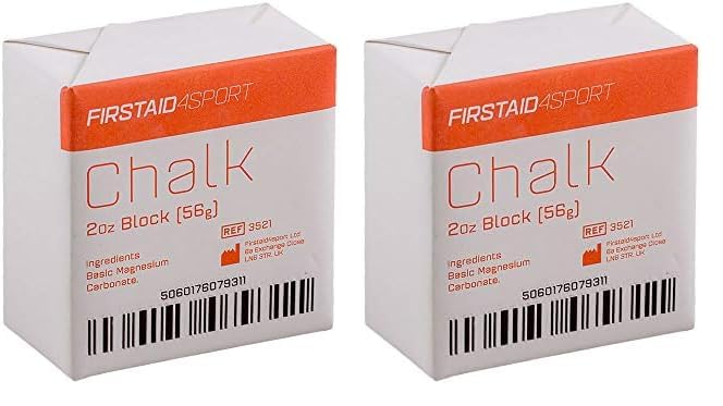 Firstaid4sport Unisex 2oz Chalk Block, White, Single Block UK (Pack of 2)