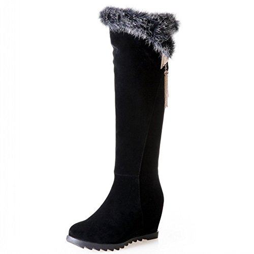 TAOFFEN Women Winter Warm Inner Long Boots Snow Boots With Synthetic Fur (36 EU, Black) TAOFFEN Women Winter Warm Inner Long Boots Snow Boots With Synthetic Fur (36 EU, Black)