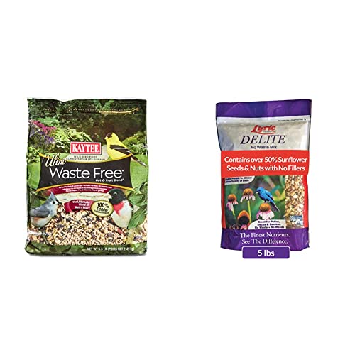 Kaytee Wild Bird Waste Free Nut and Fruit Food Seed Blend for Woodpeckers, Juncos 5.5 Pound